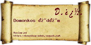 Domonkos Ádám névjegykártya